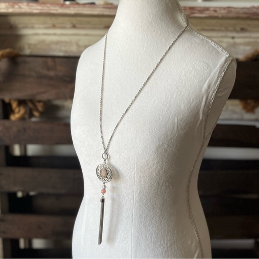 NWT RUBY RD Multi Coral Beaded Y Necklace